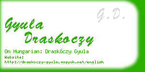 gyula draskoczy business card