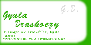 gyula draskoczy business card